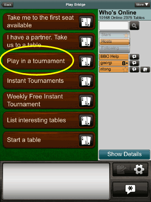 Play a tournament
